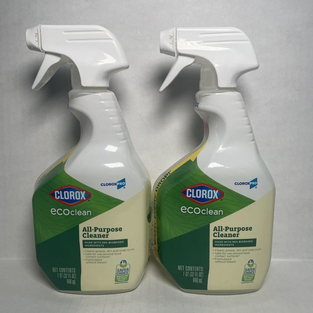 LOT x2 Clorox Cloroxpro Ecoclean All-Purpose Cleaner Spray Bottle 32 Fl Oz
